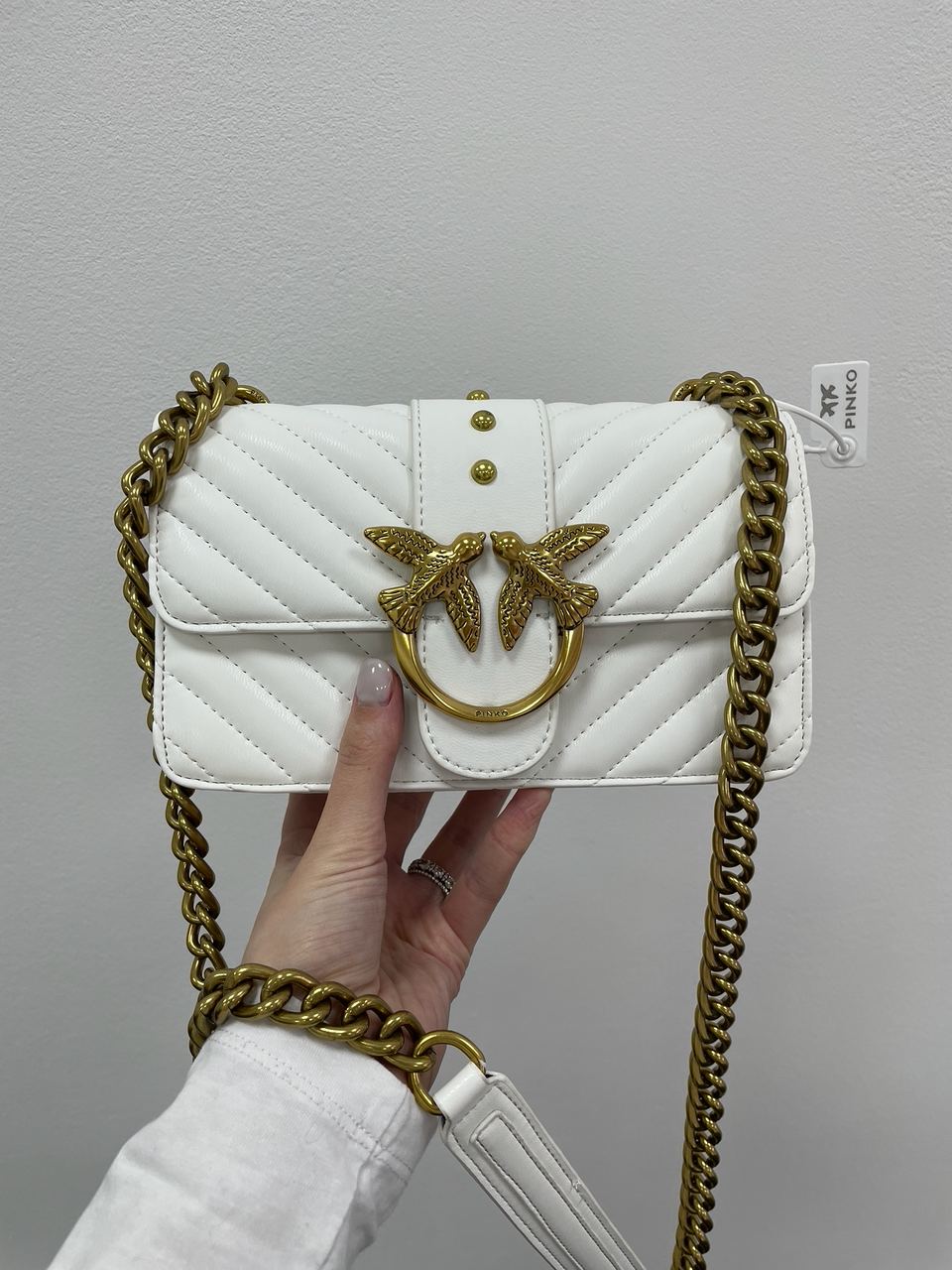 Pinko Mini Love Bag One Simply Puff White/Gold - 6