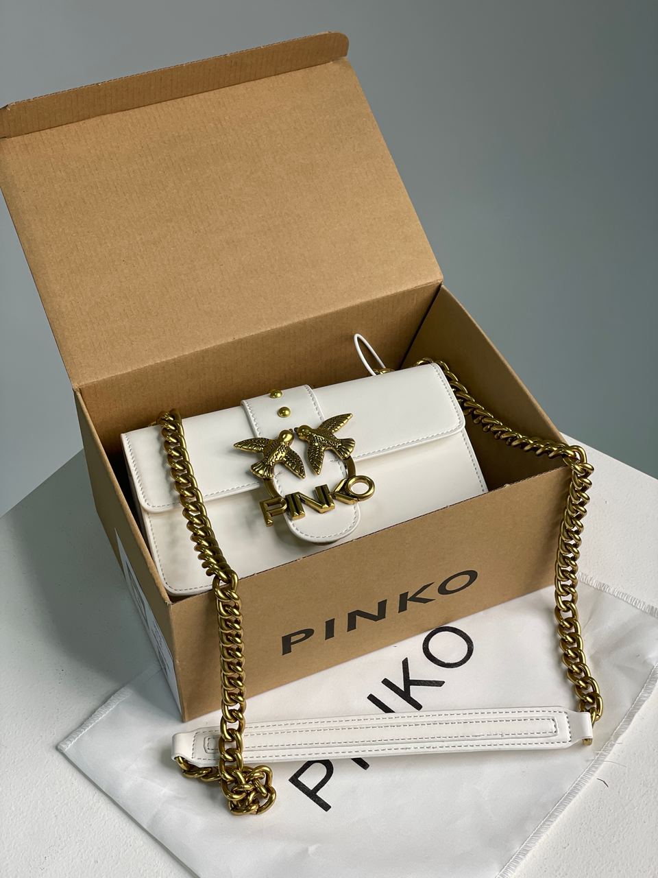 Pinko Mini Love Bag One Simply White/Gold - 2