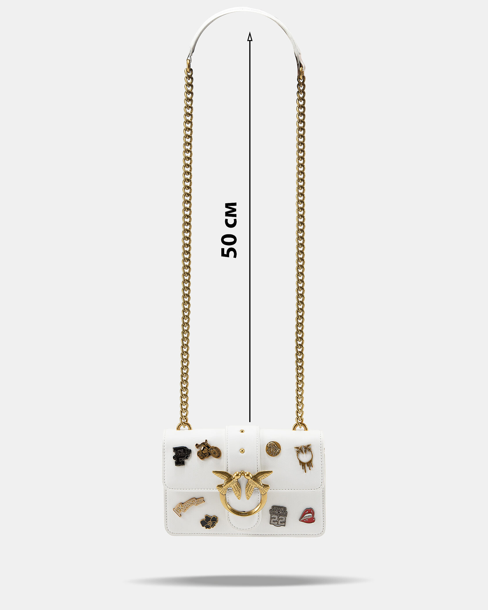 Pinko Mini Love Bag One Simply With Enamel Pin White - 4