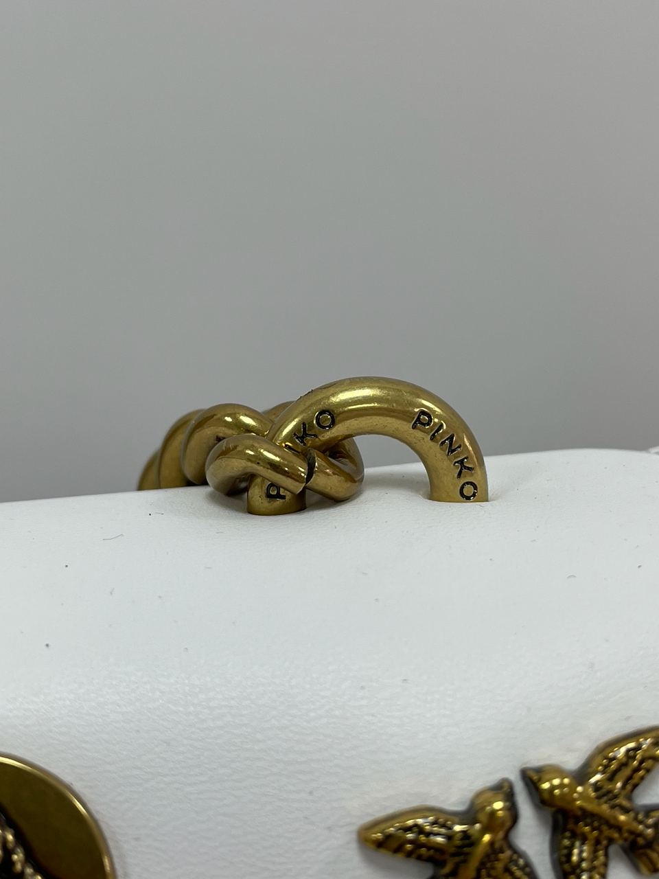 Pinko Mini Love Bag One Simply With Enamel Pin White - 12