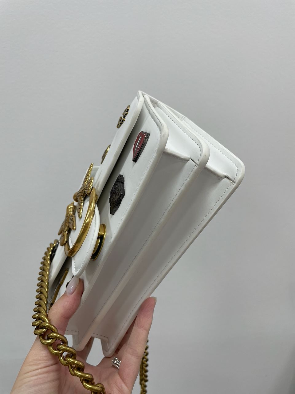 Pinko Mini Love Bag One Simply With Enamel Pin White - 14