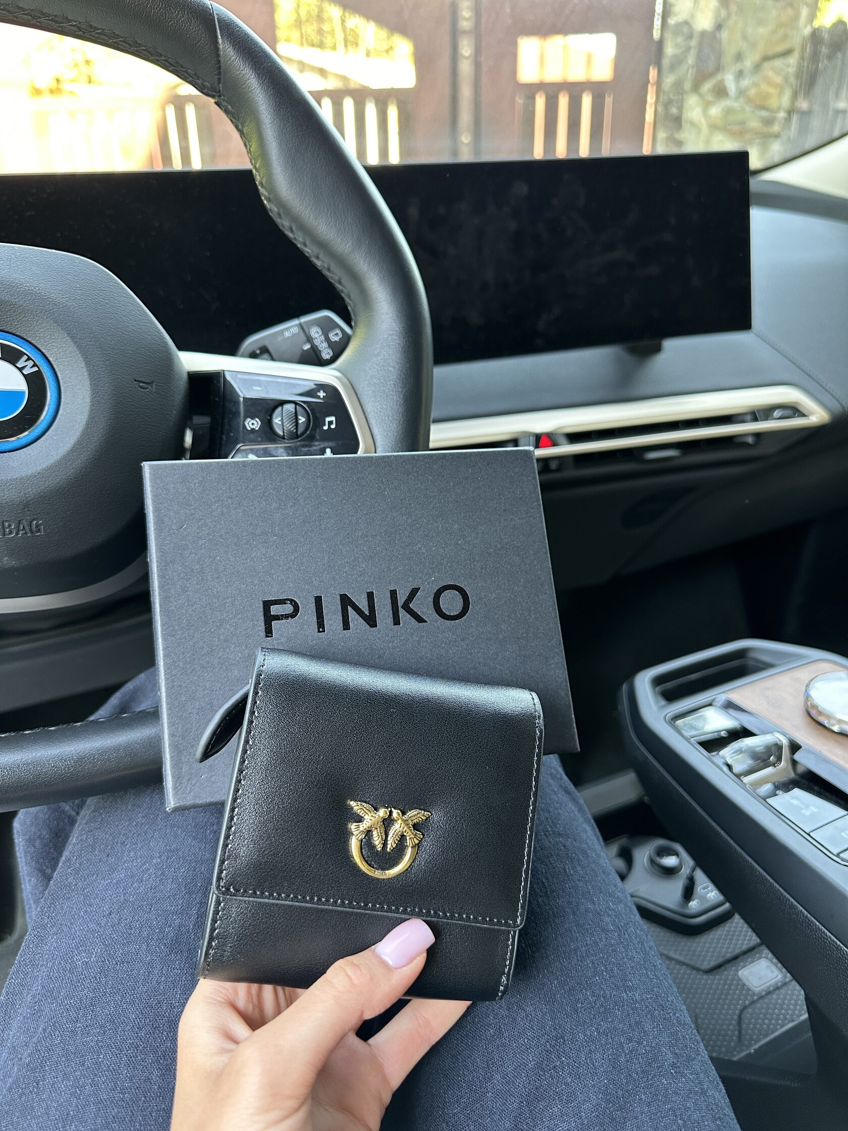 Pinko Small Leather Wallet Black - 4