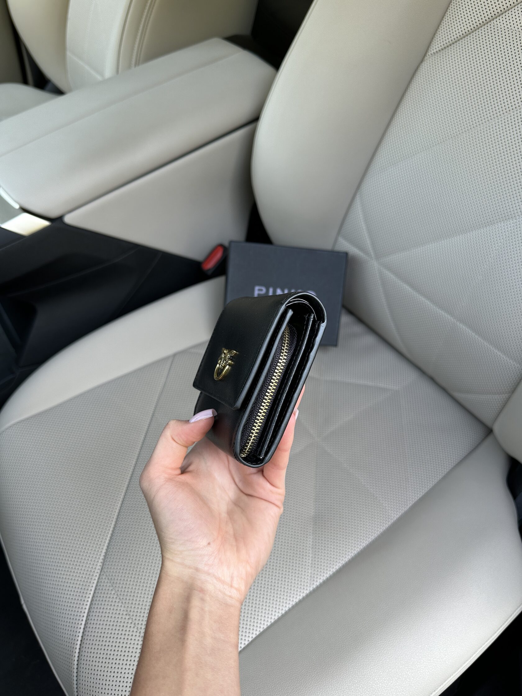 Pinko Small Leather Wallet Black - 9