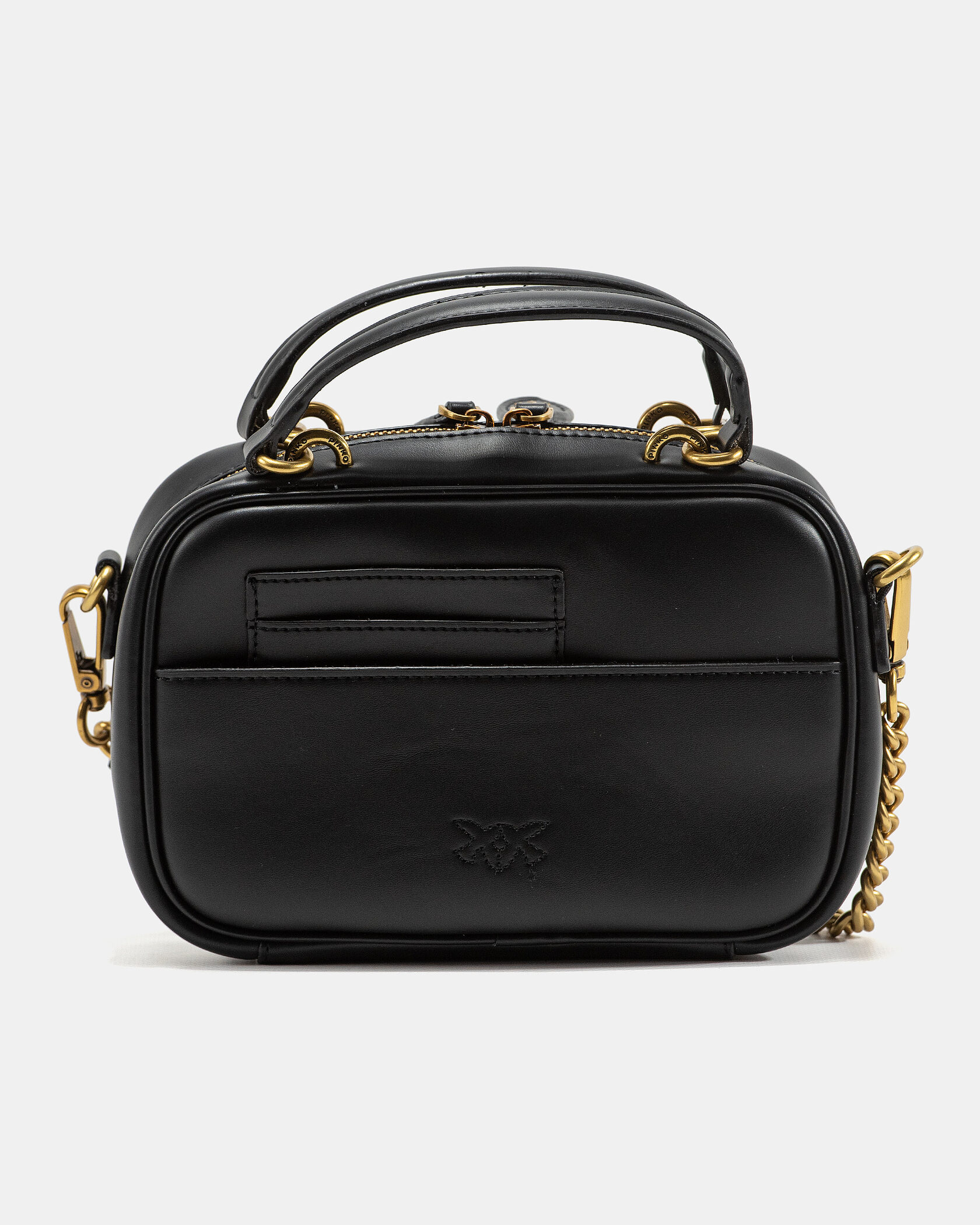 Pinko Square Simply Mini Calfskin Bag Black - 7