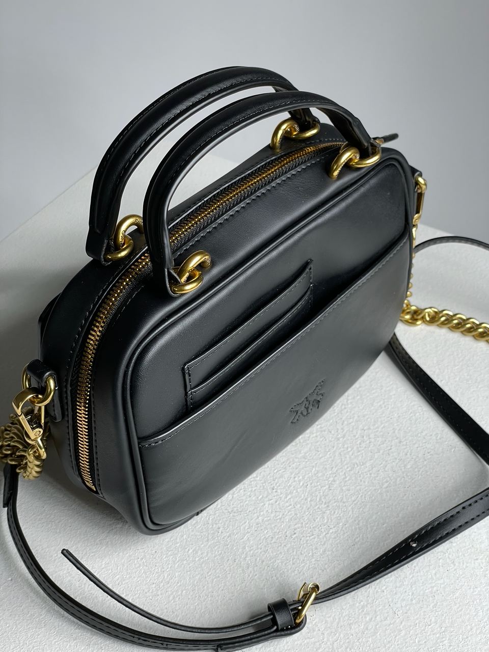 Pinko Square Simply Mini Calfskin Bag Black - 13