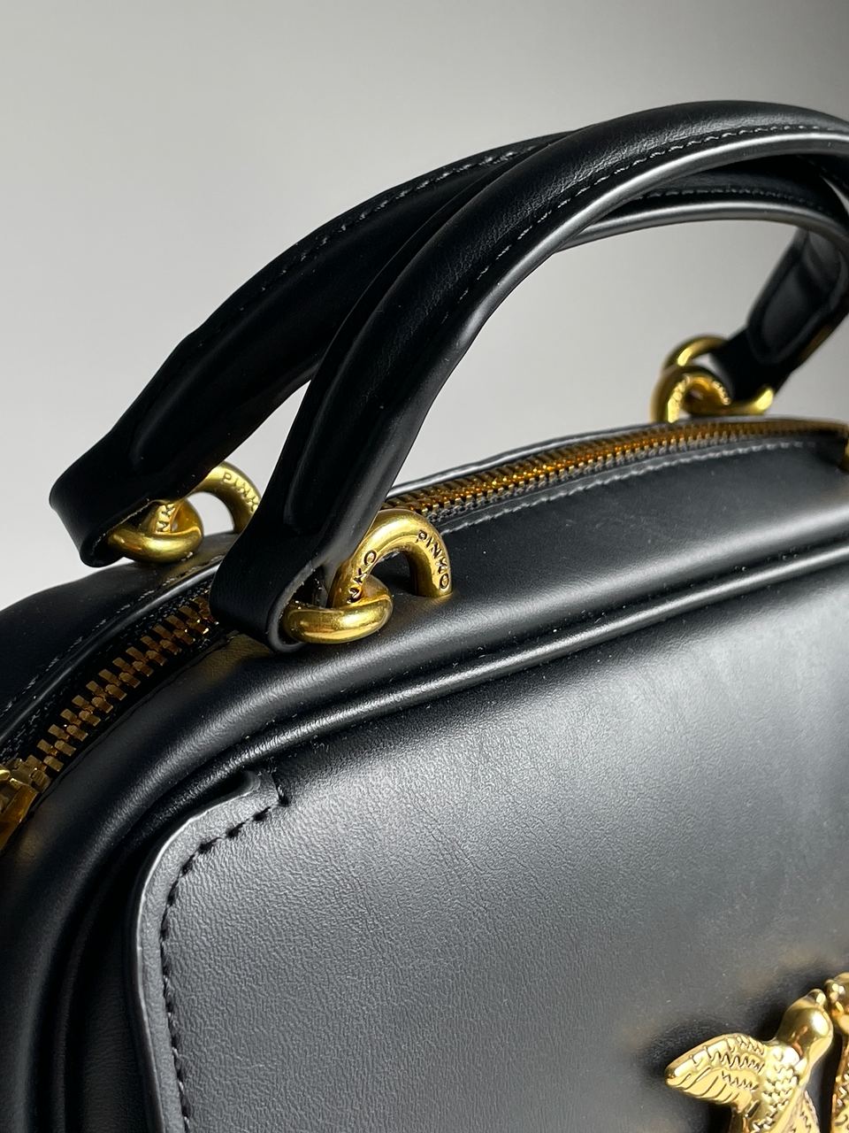 Pinko Square Simply Mini Calfskin Bag Black - 15