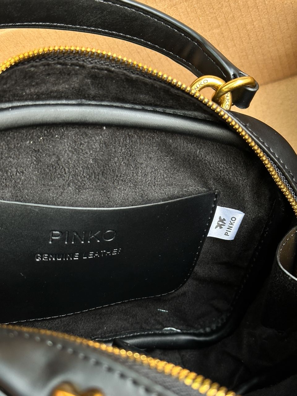 Pinko Square Simply Mini Calfskin Bag Black - 27