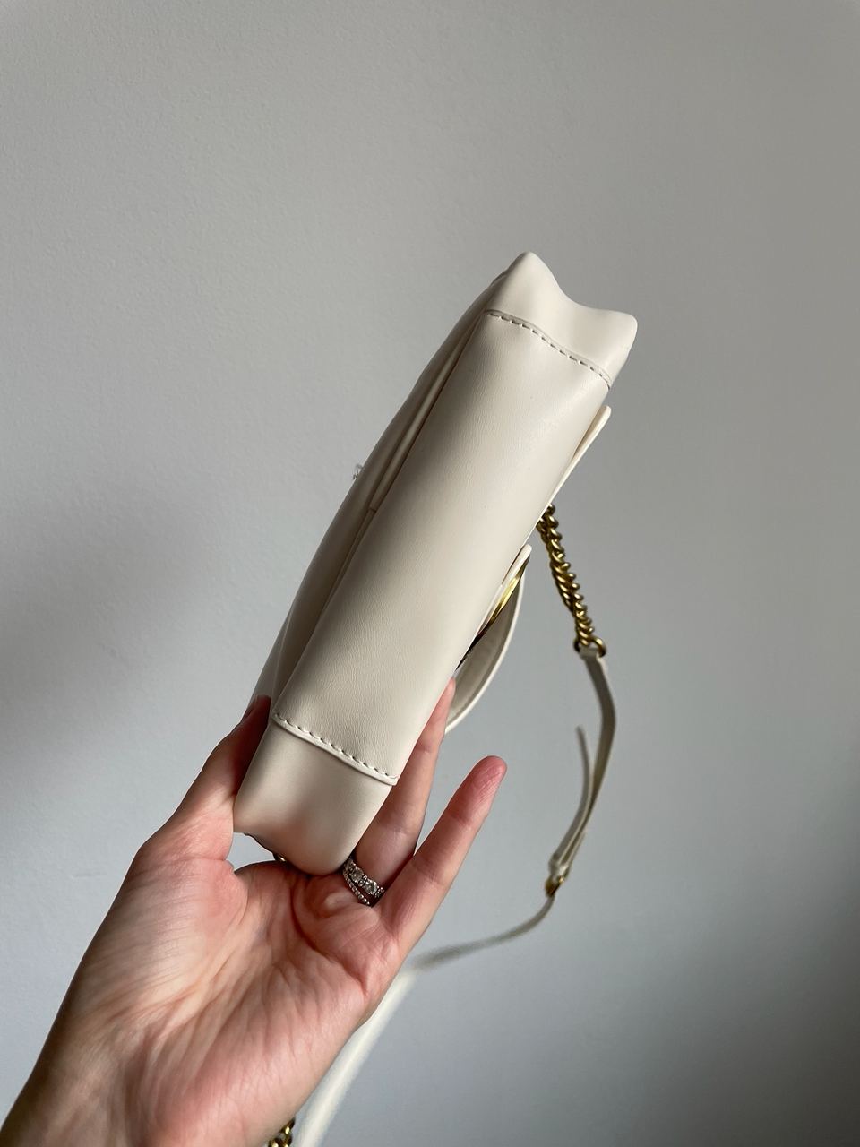 Pinko Square Simply Mini Calfskin Bag Cream - 20