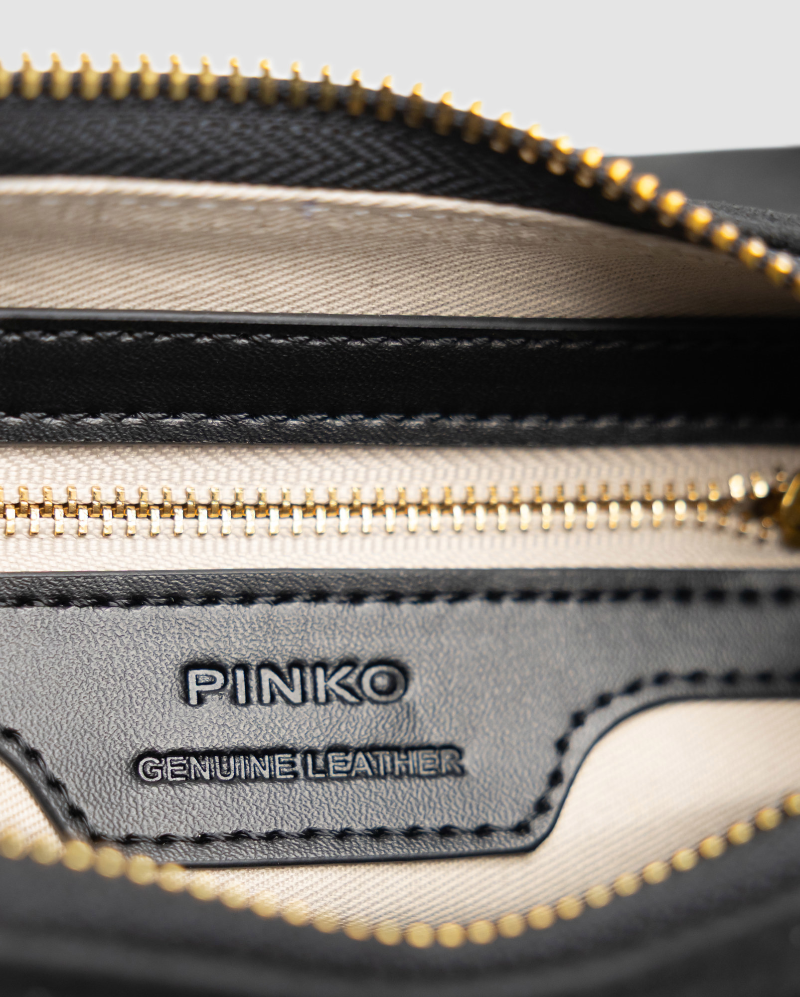 Pinko Suede Cargo Shoulder Bag Black/Gold - 7