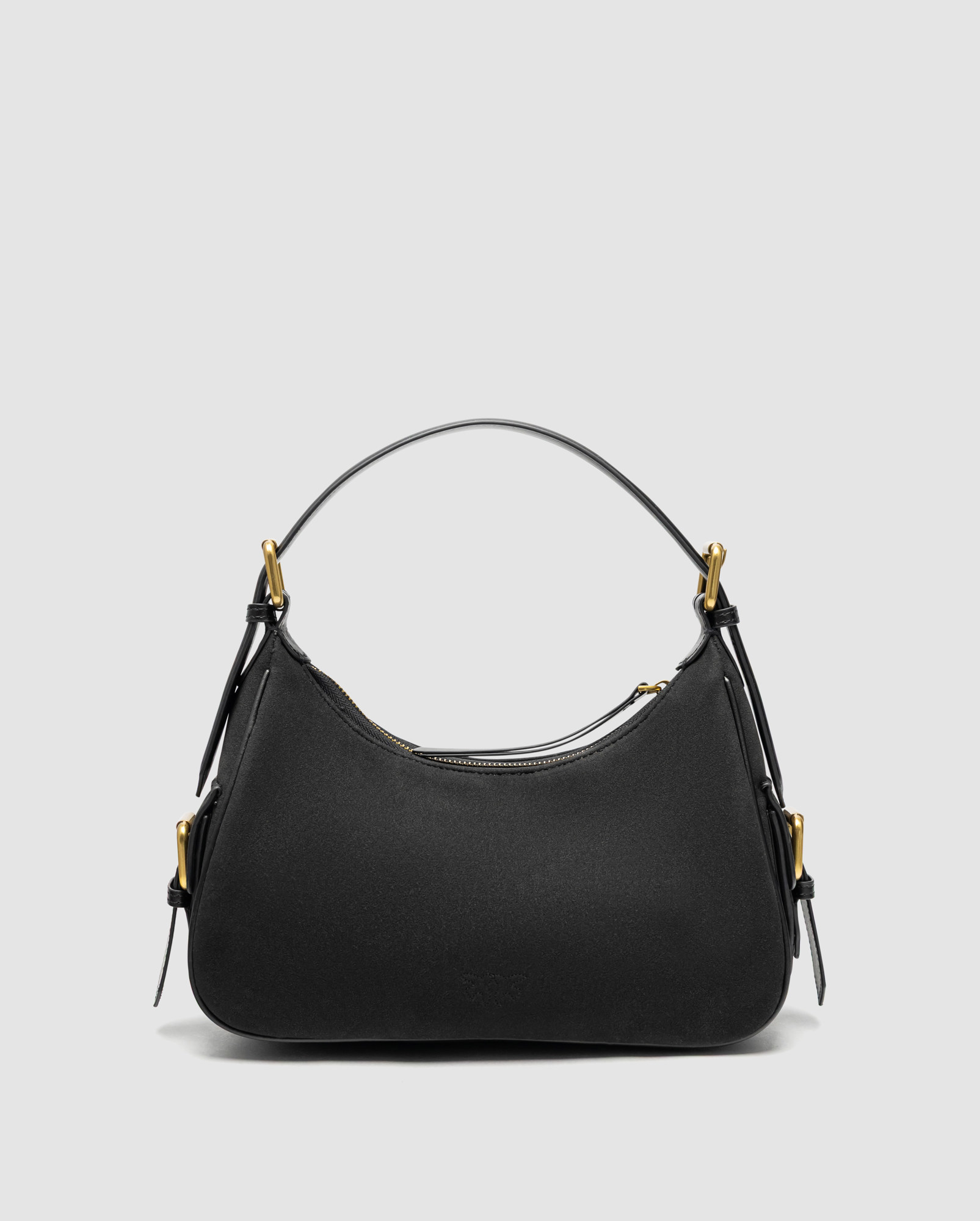 Pinko Suede Cargo Shoulder Bag Black/Gold - 3