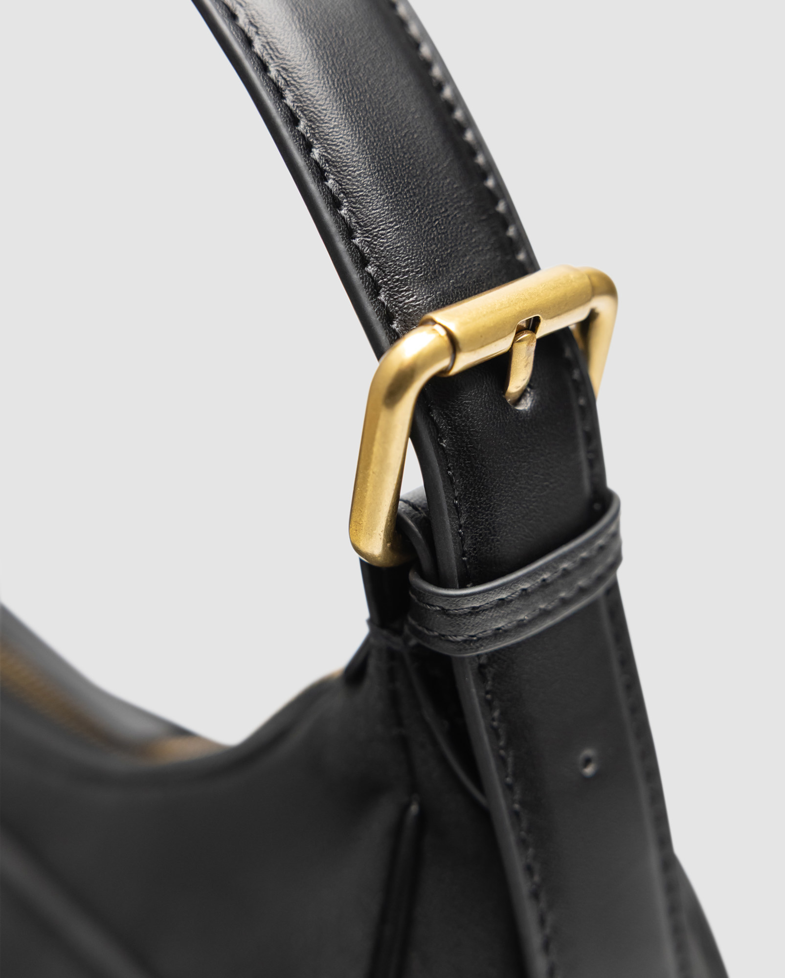 Pinko Suede Cargo Shoulder Bag Black/Gold - 5