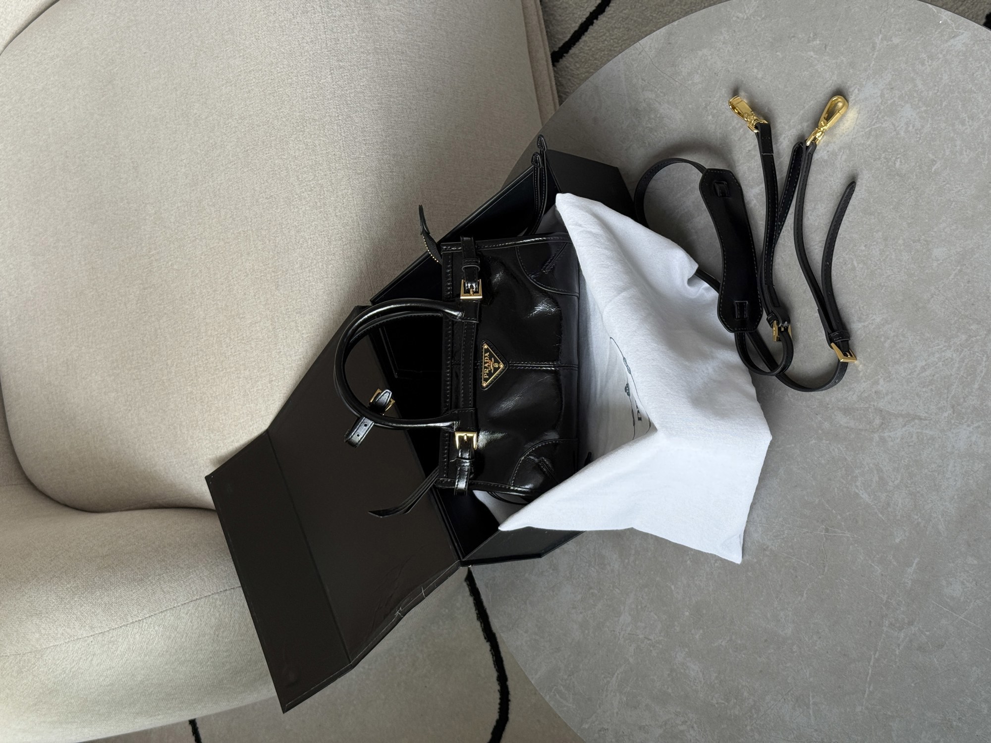 Prada Bonnie Mini Handbag Black - 10