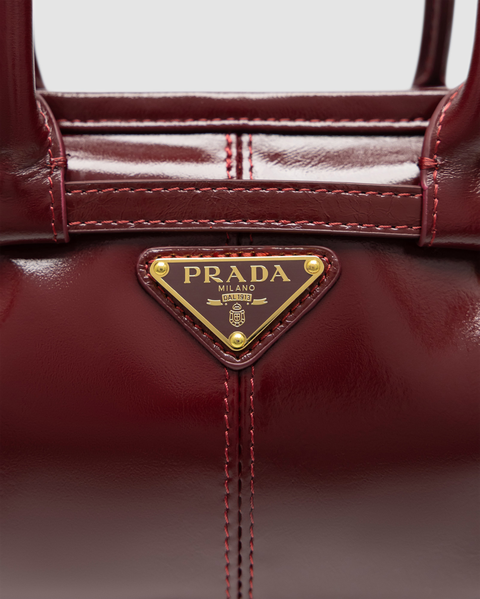 Prada Bonnie Mini Handbag Burgundy - 7