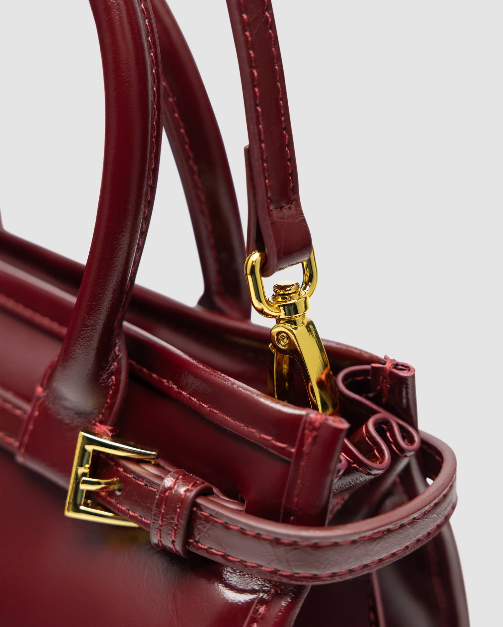 Prada Bonnie Mini Handbag Burgundy - 5