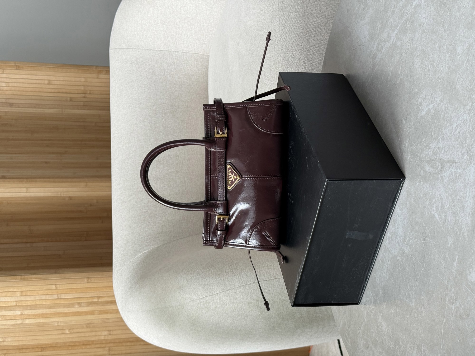Prada Bonnie Mini Handbag Chocolate - 14