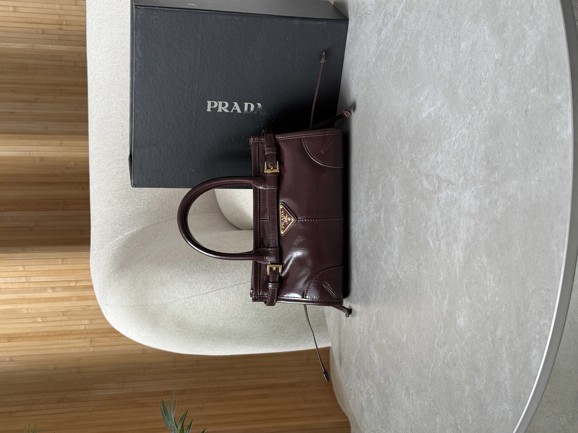 Prada Bonnie Mini Handbag Chocolate - 12