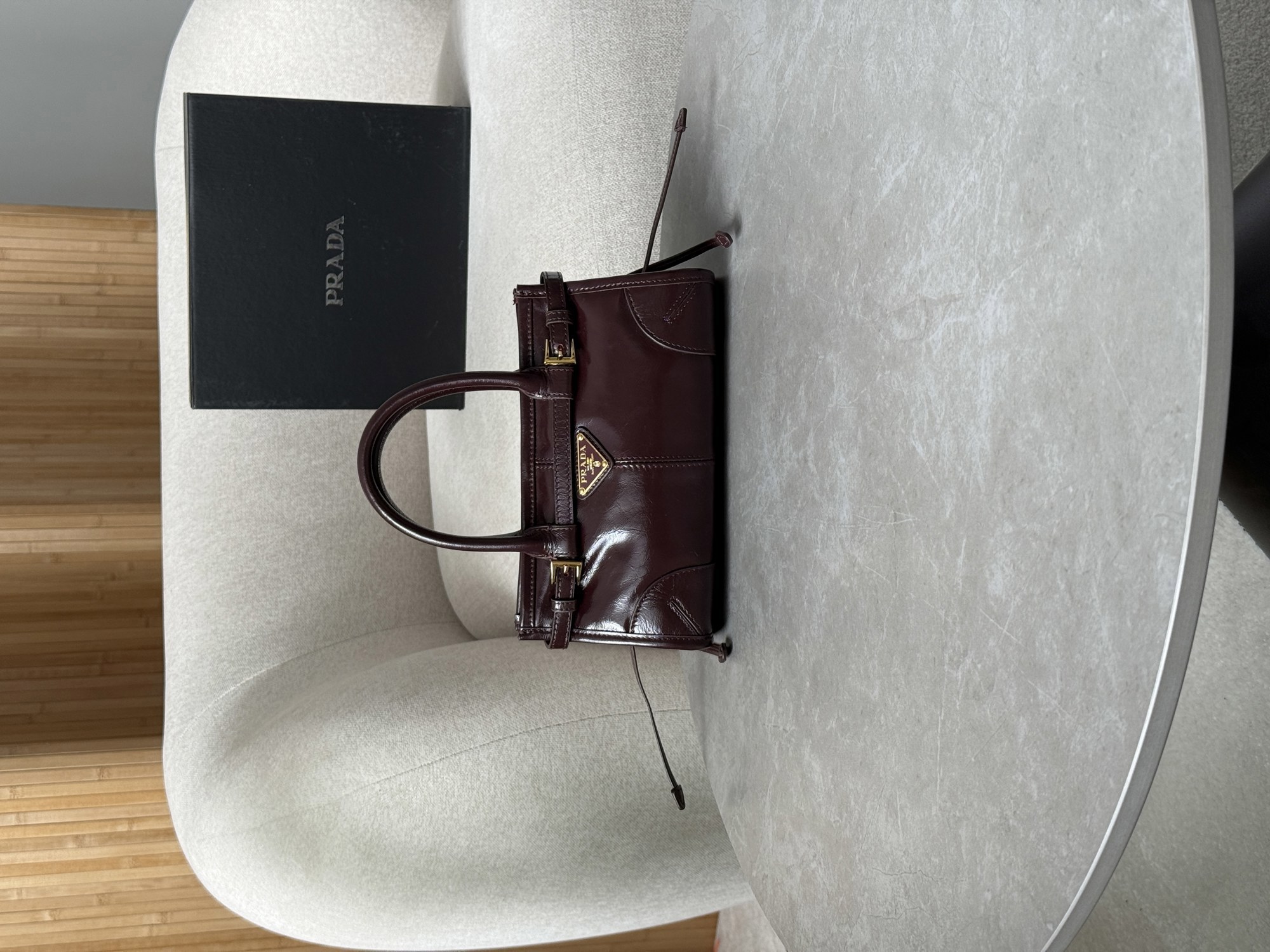 Prada Bonnie Mini Handbag Chocolate - 13