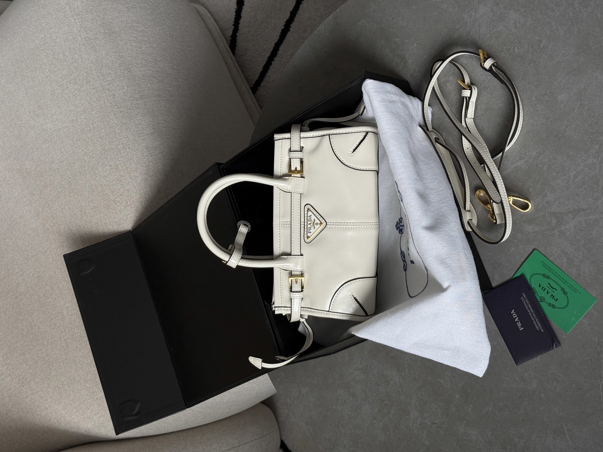Prada Bonnie Mini Handbag Cream - 10