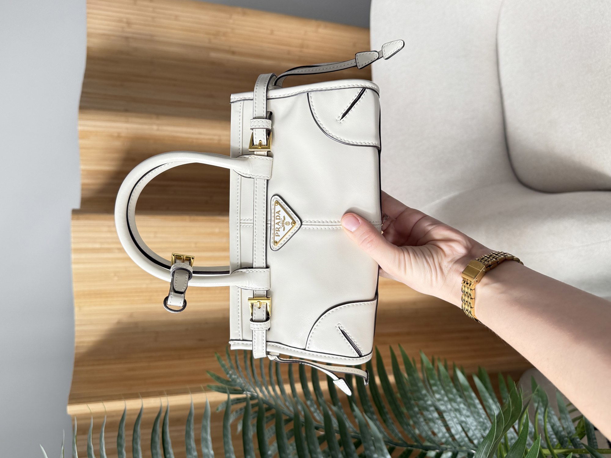 Prada Bonnie Mini Handbag Cream - 9