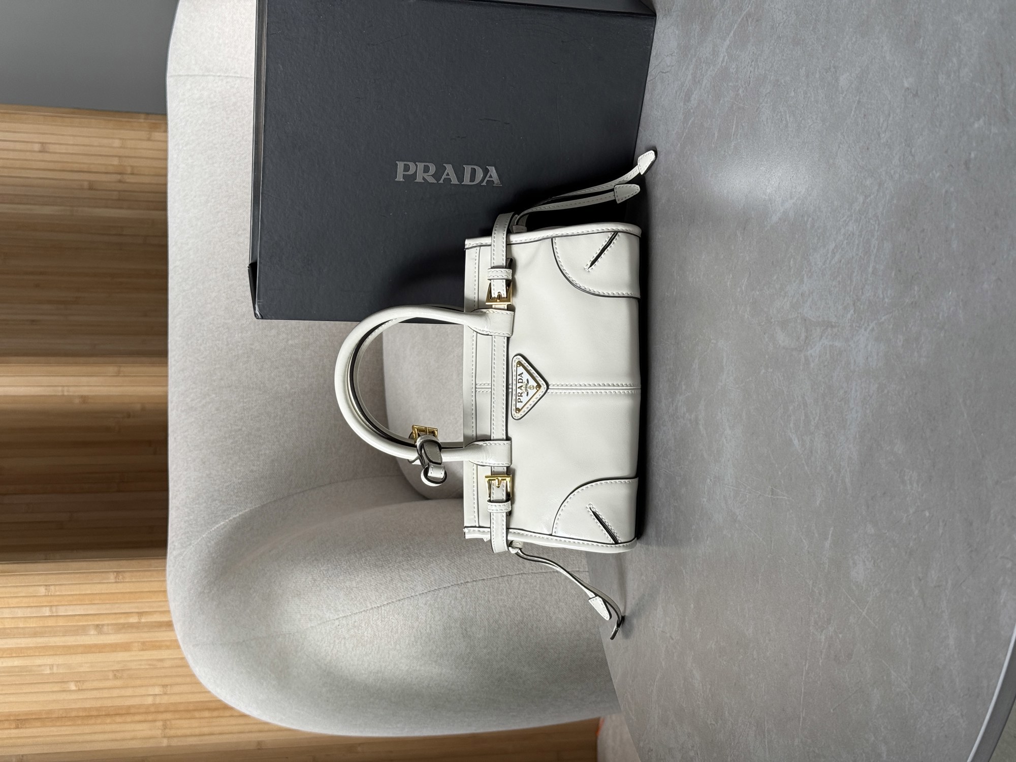 Prada Bonnie Mini Handbag Cream - 14