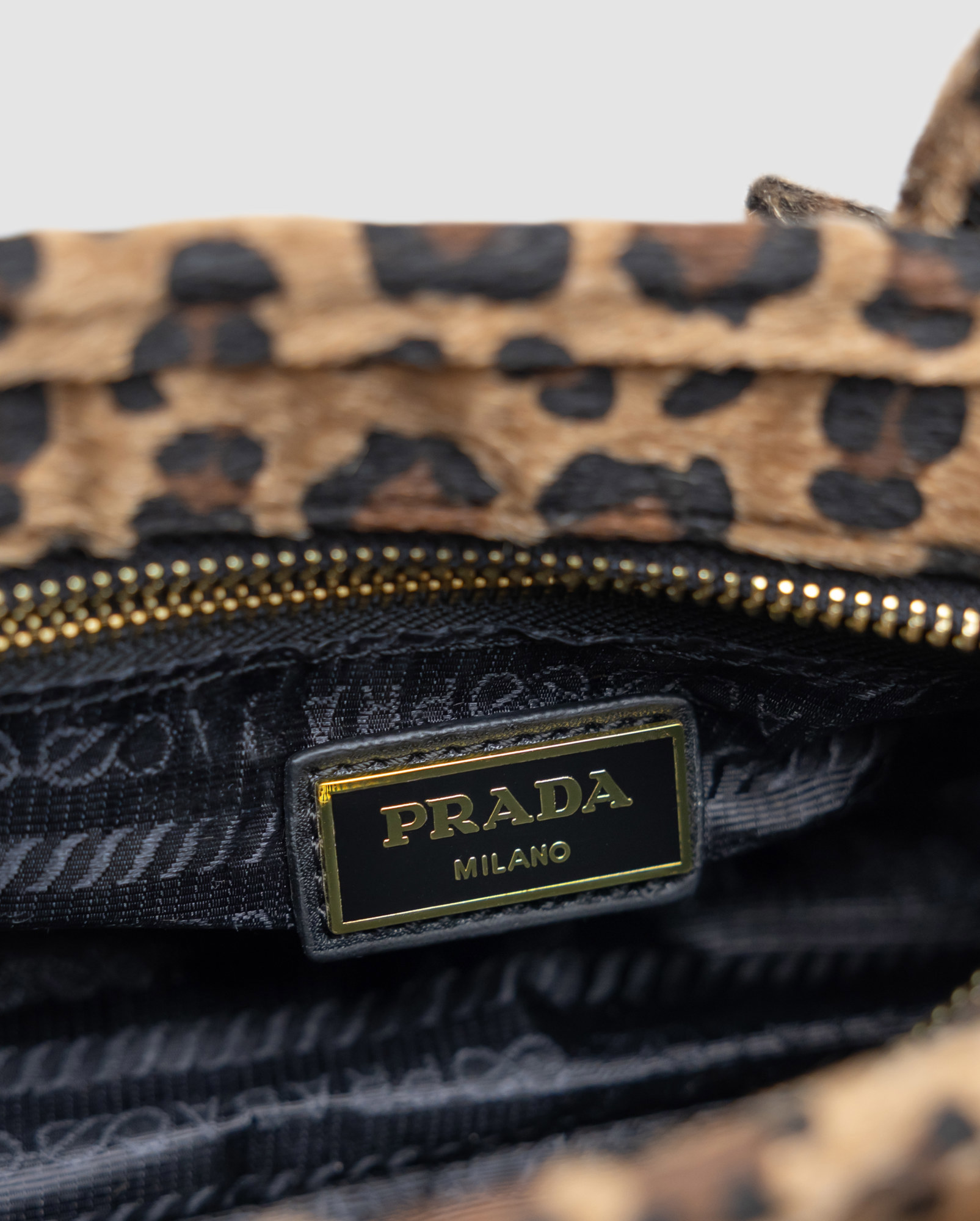Prada Bonnie Mini Printed Leather Handbag Honey - 7