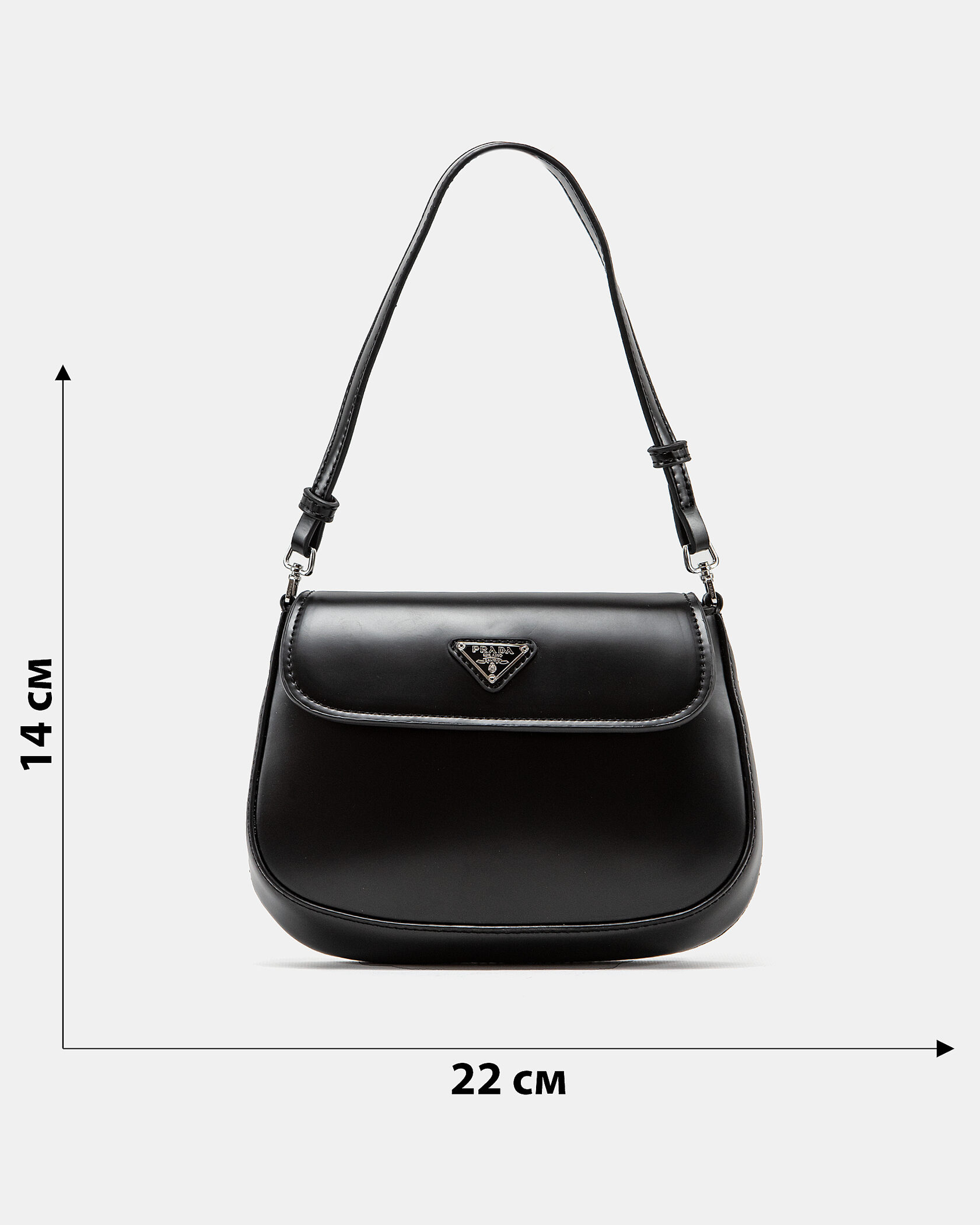 Prada Cleo Lacquered Leather Mini Bag Black - 3