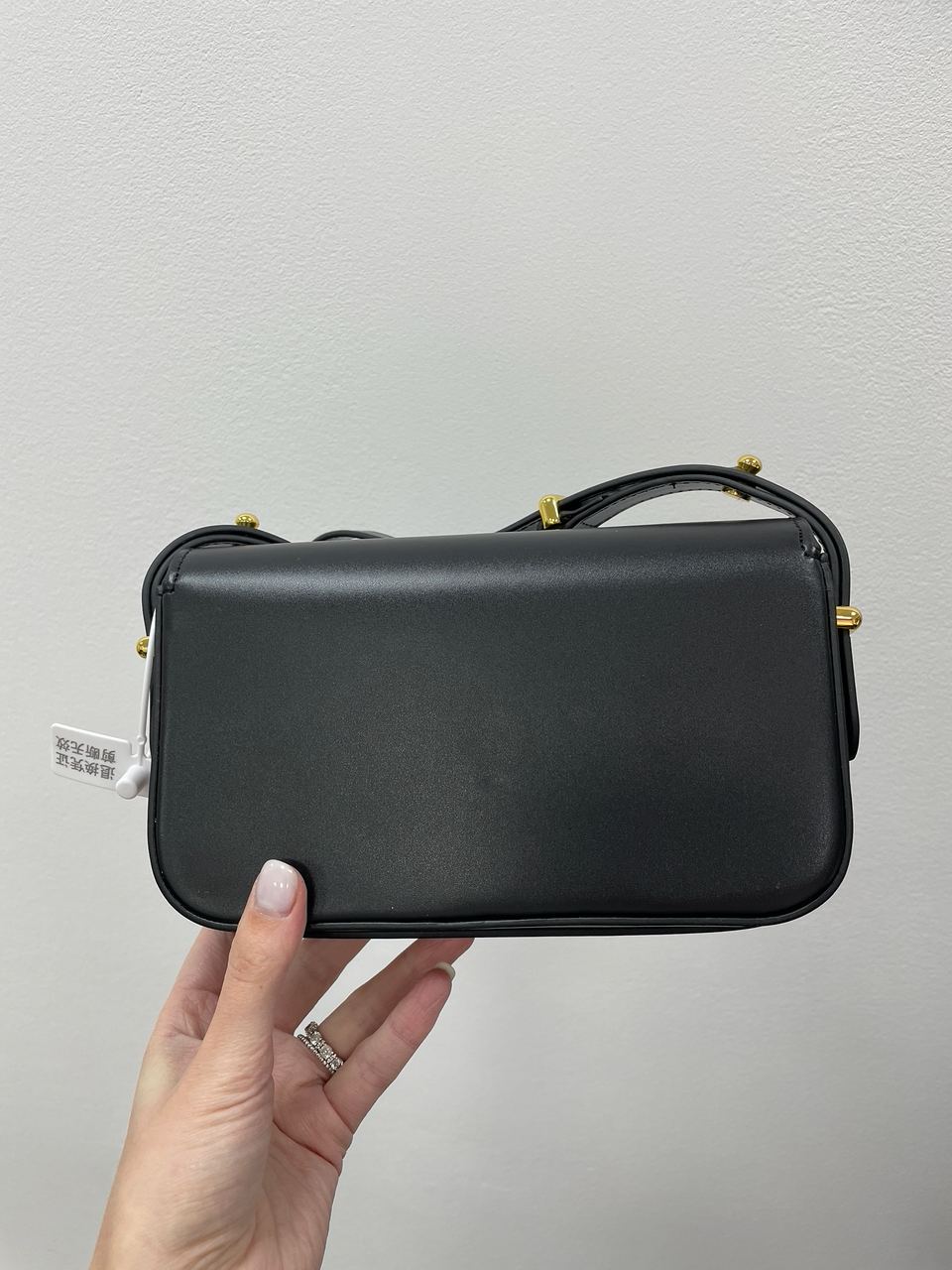 Prada Leather Shoulder Bag Black/Gold - 10