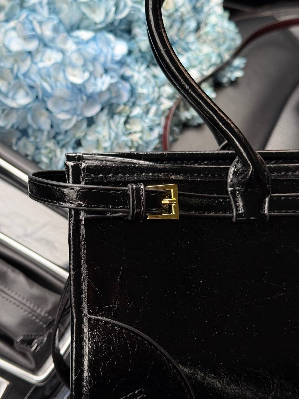 Prada Medium Leather Handbag Black - 7