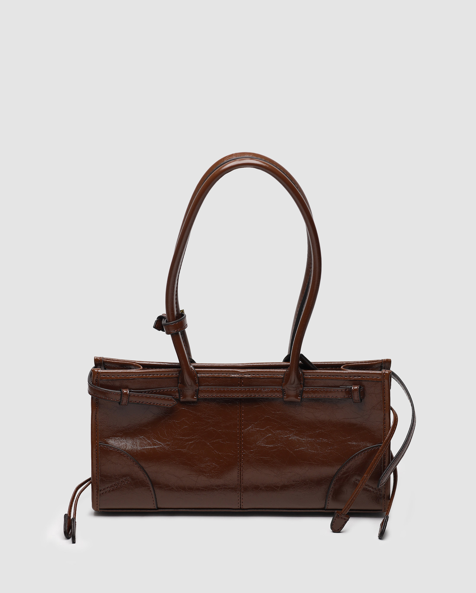 Prada Medium Leather Handbag Chocolate - 11