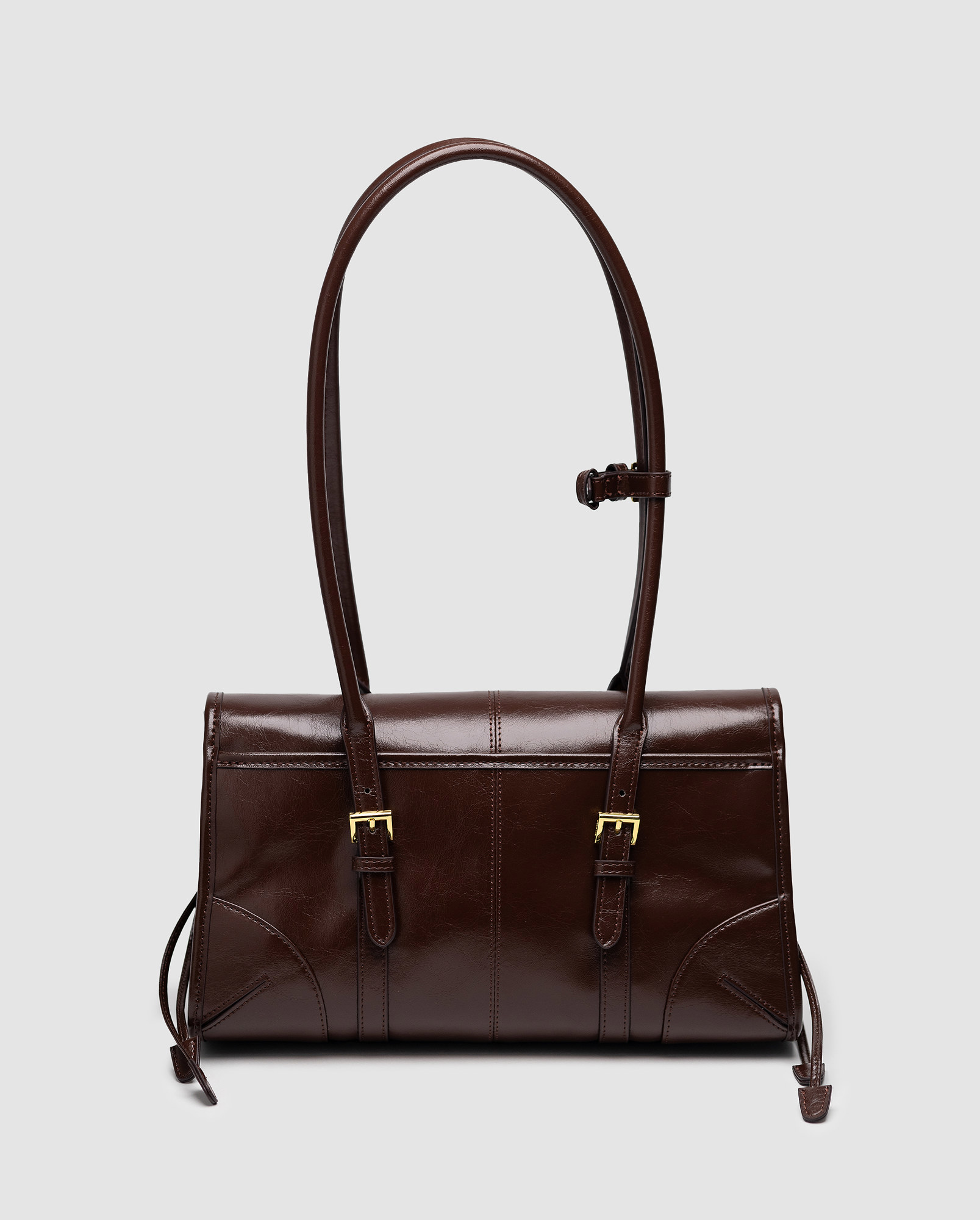 Prada Medium Leather Shoulder Bag Burgundy - 7