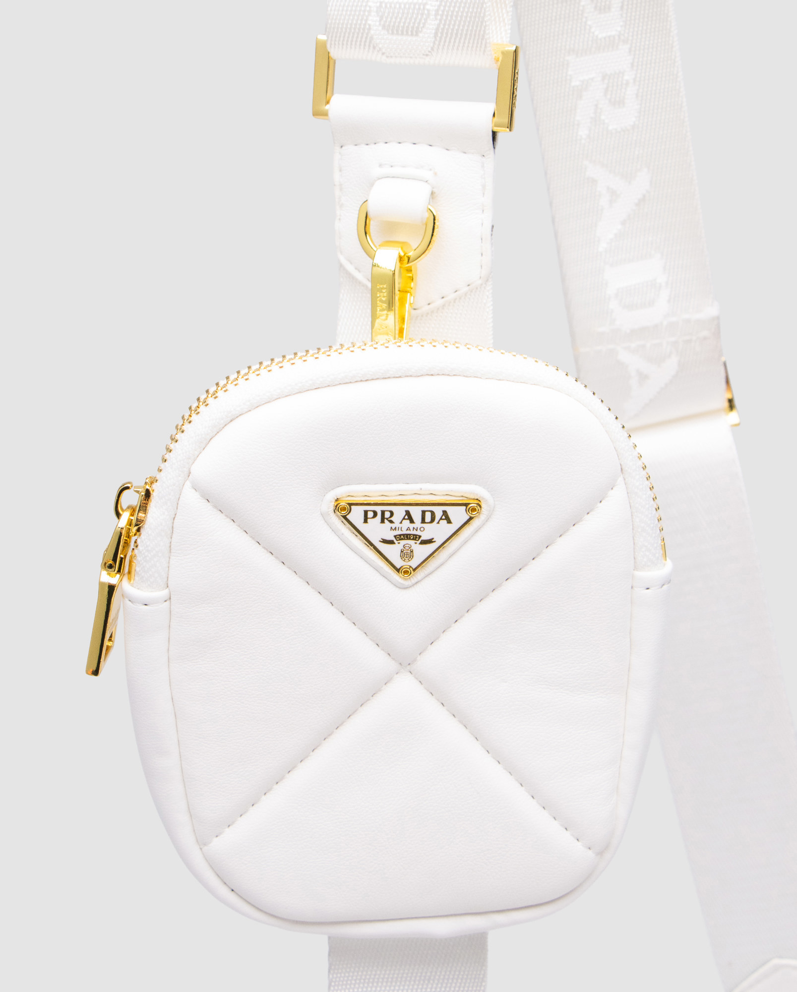 Prada Padded Leather Shoulder Bag White - 5