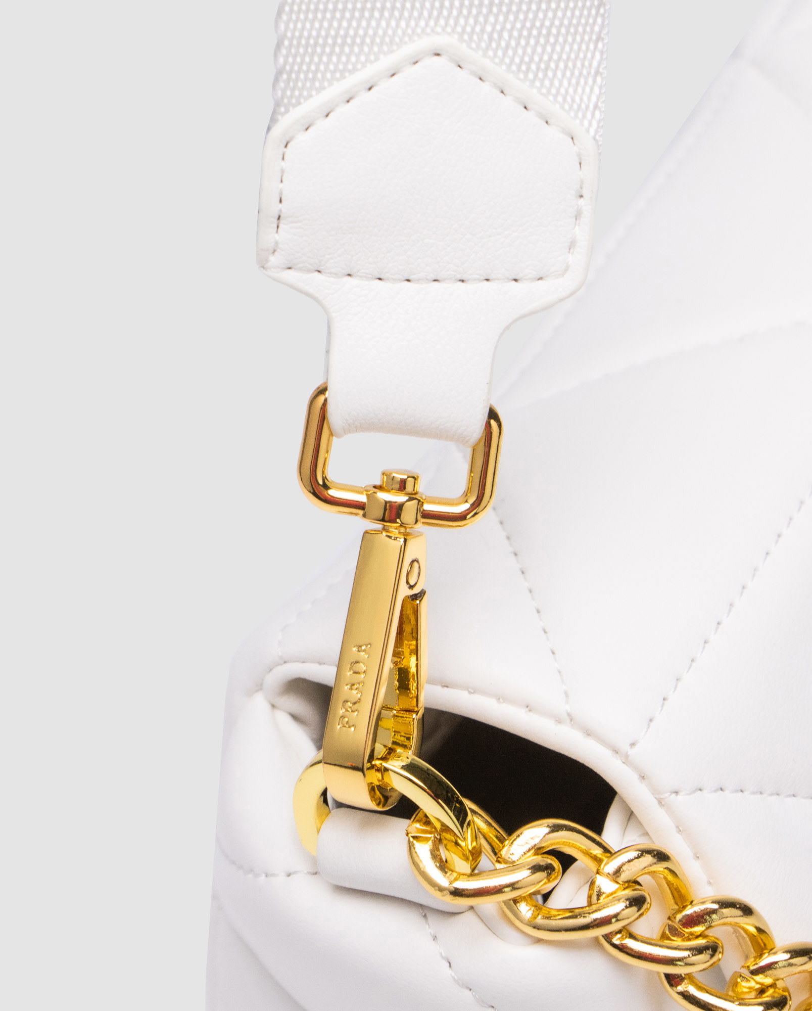 Prada Padded Leather Shoulder Bag White - 6