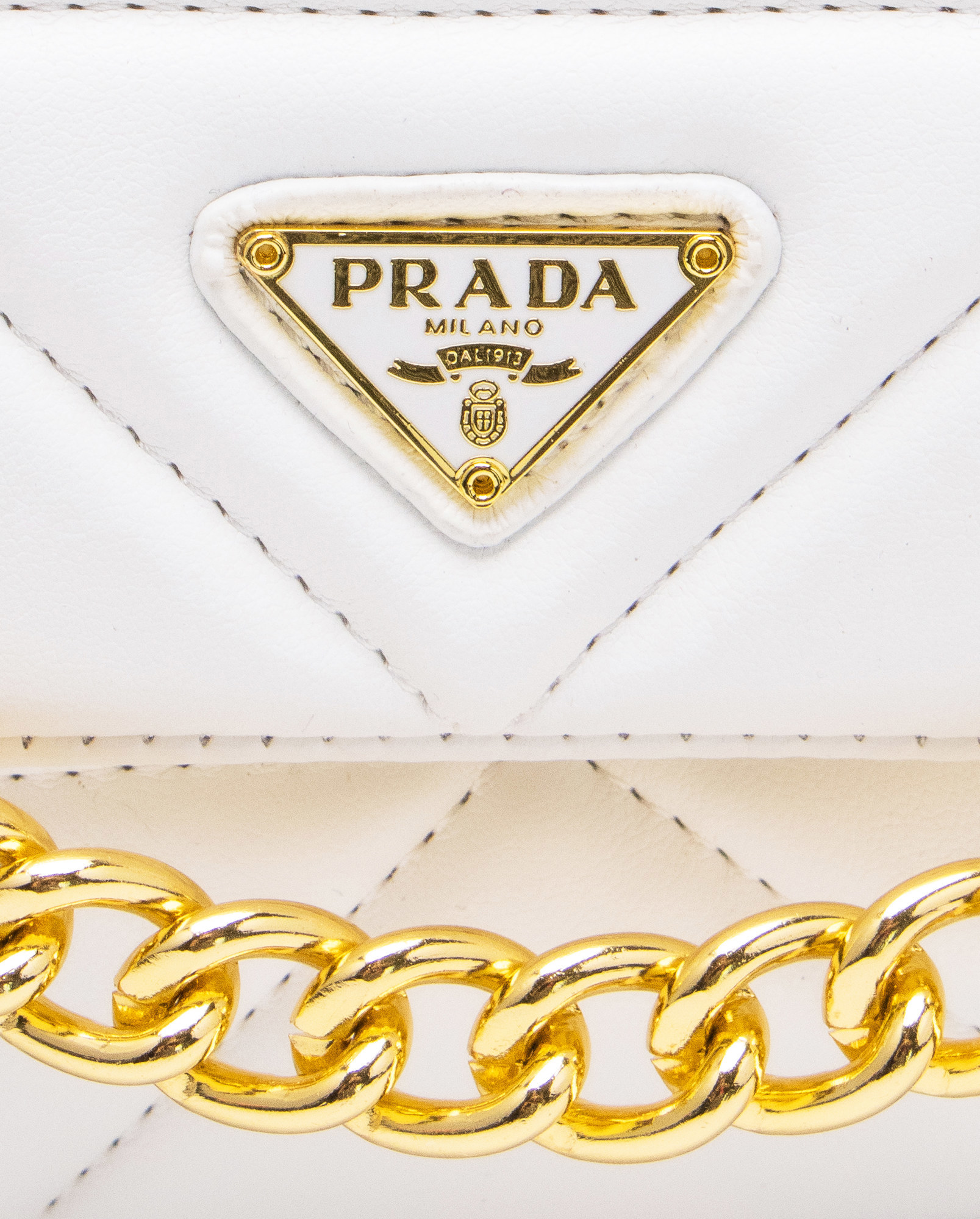 Prada Padded Leather Shoulder Bag White - 4