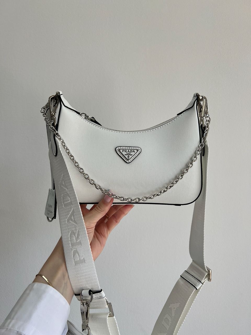 Prada Re-Edition 2005 Saffiano Leather Bag White - 2
