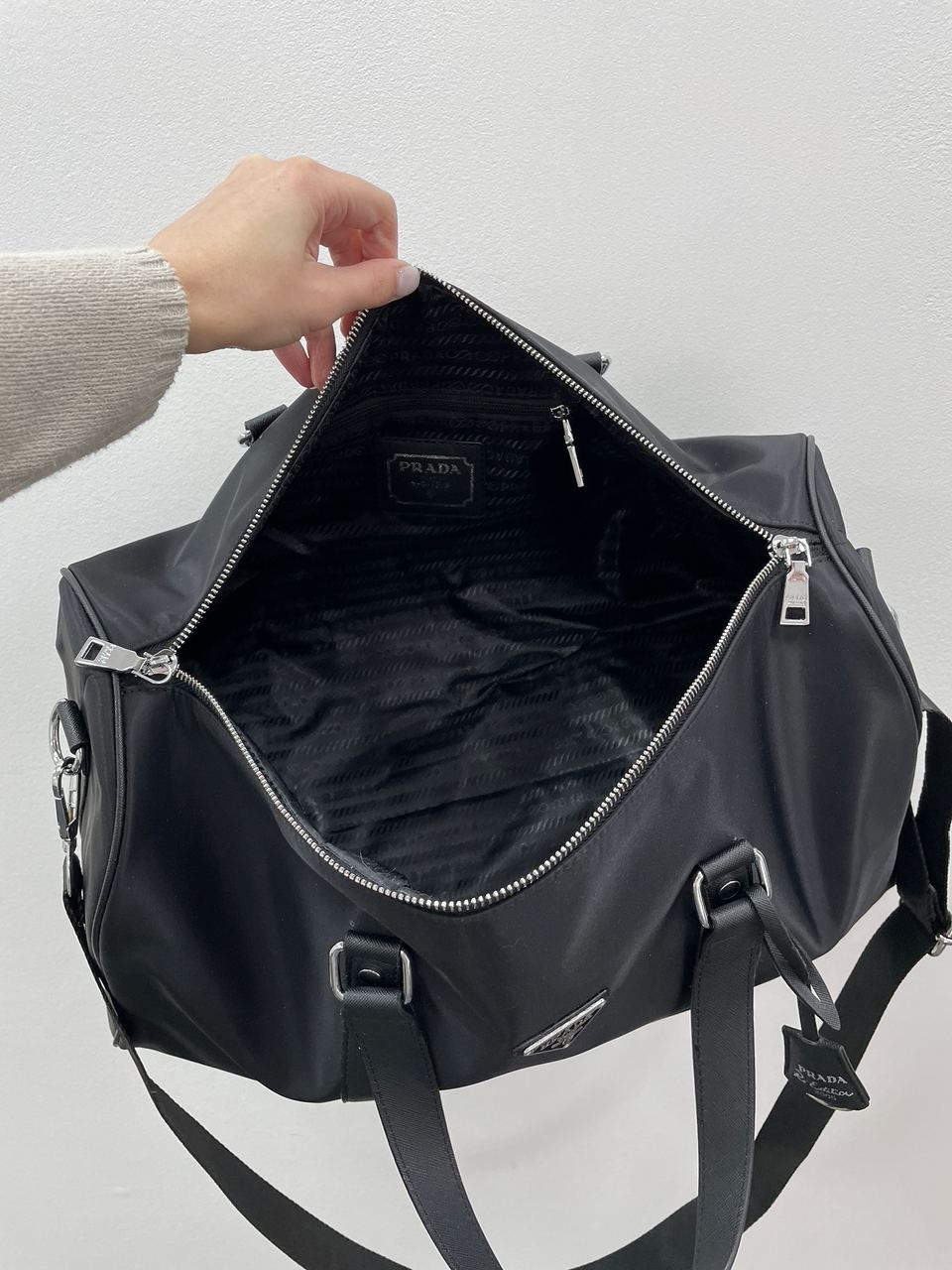 Prada Re-Nylon and Brushed Leather Duffel Bag - 15