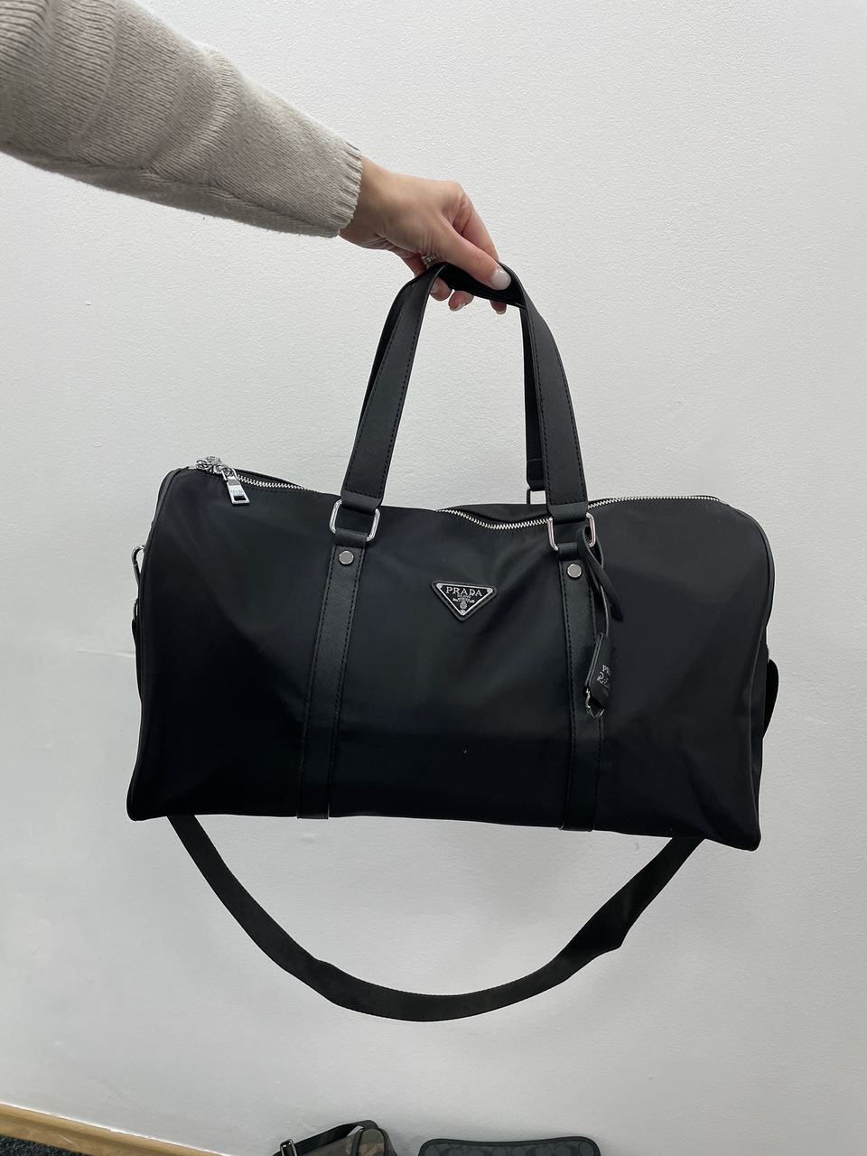 Prada Re-Nylon and Brushed Leather Duffel Bag - 3
