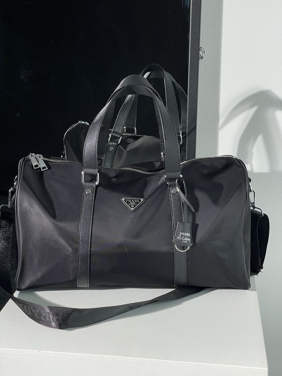 Prada Re-Nylon and Brushed Leather Duffel Bag - 7