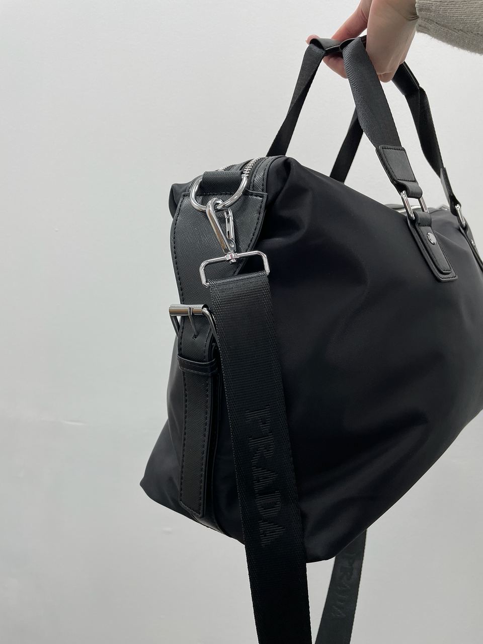 Prada Re-Nylon and Saffiano Leather Duffle Bag - 10