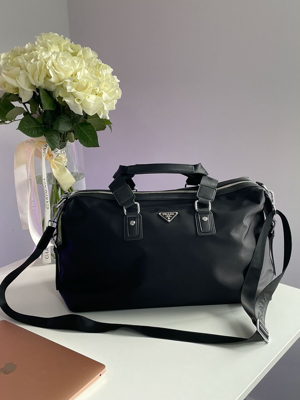 Prada Re-Nylon and Saffiano Leather Duffle Bag - 2