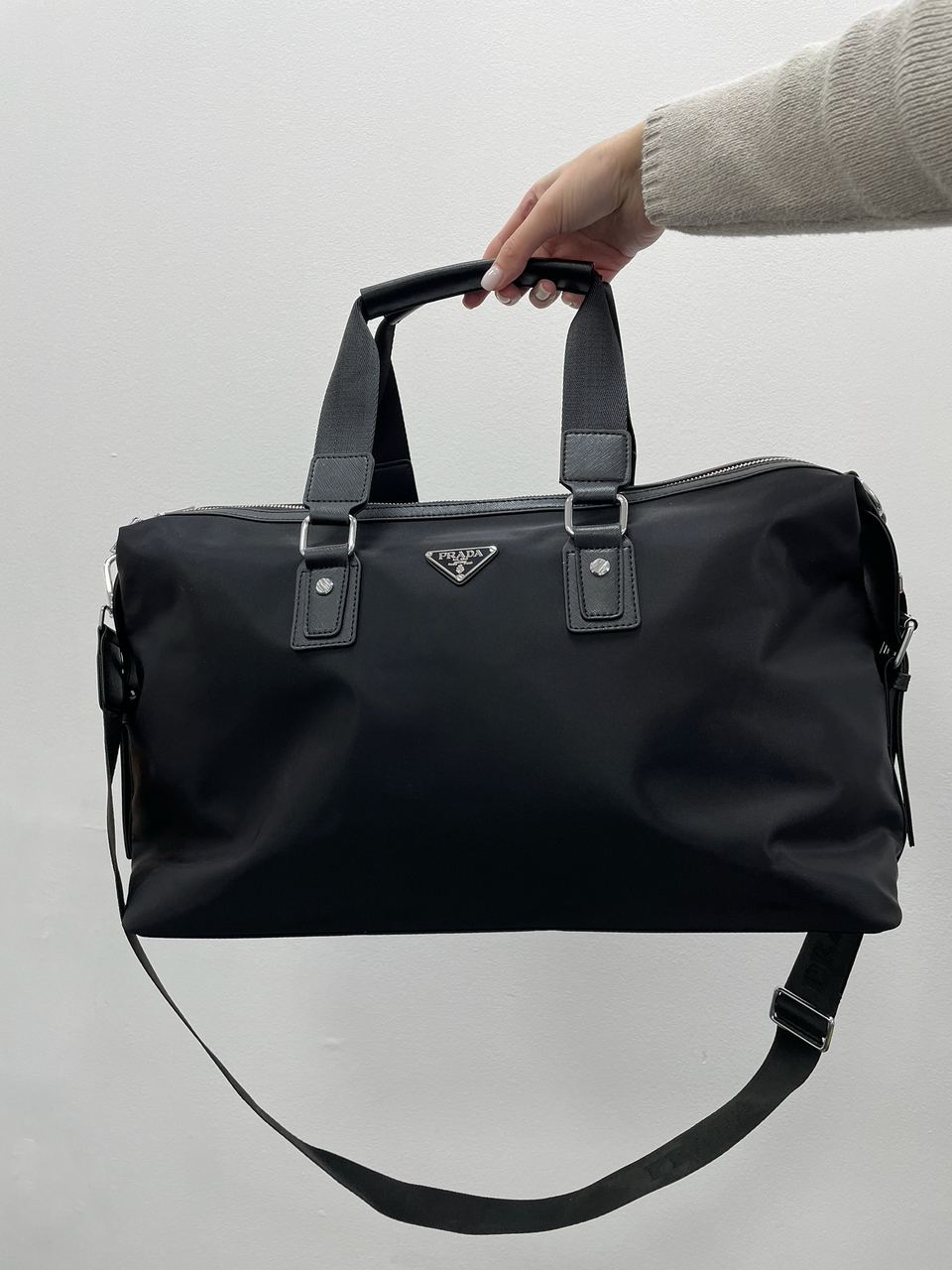 Prada Re-Nylon and Saffiano Leather Duffle Bag - 4