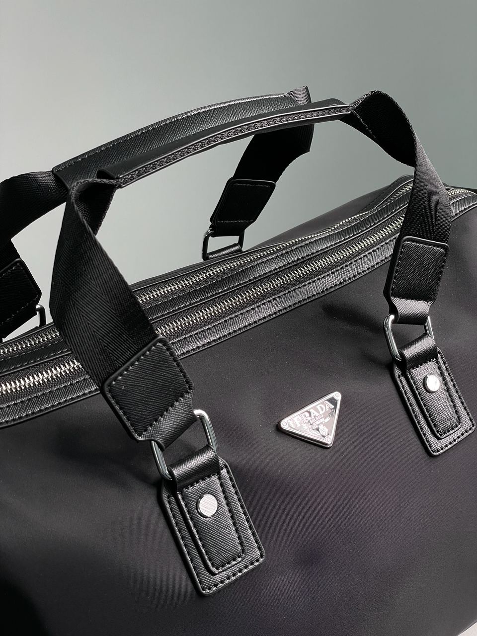 Prada Re-Nylon and Saffiano Leather Duffle Bag - 7