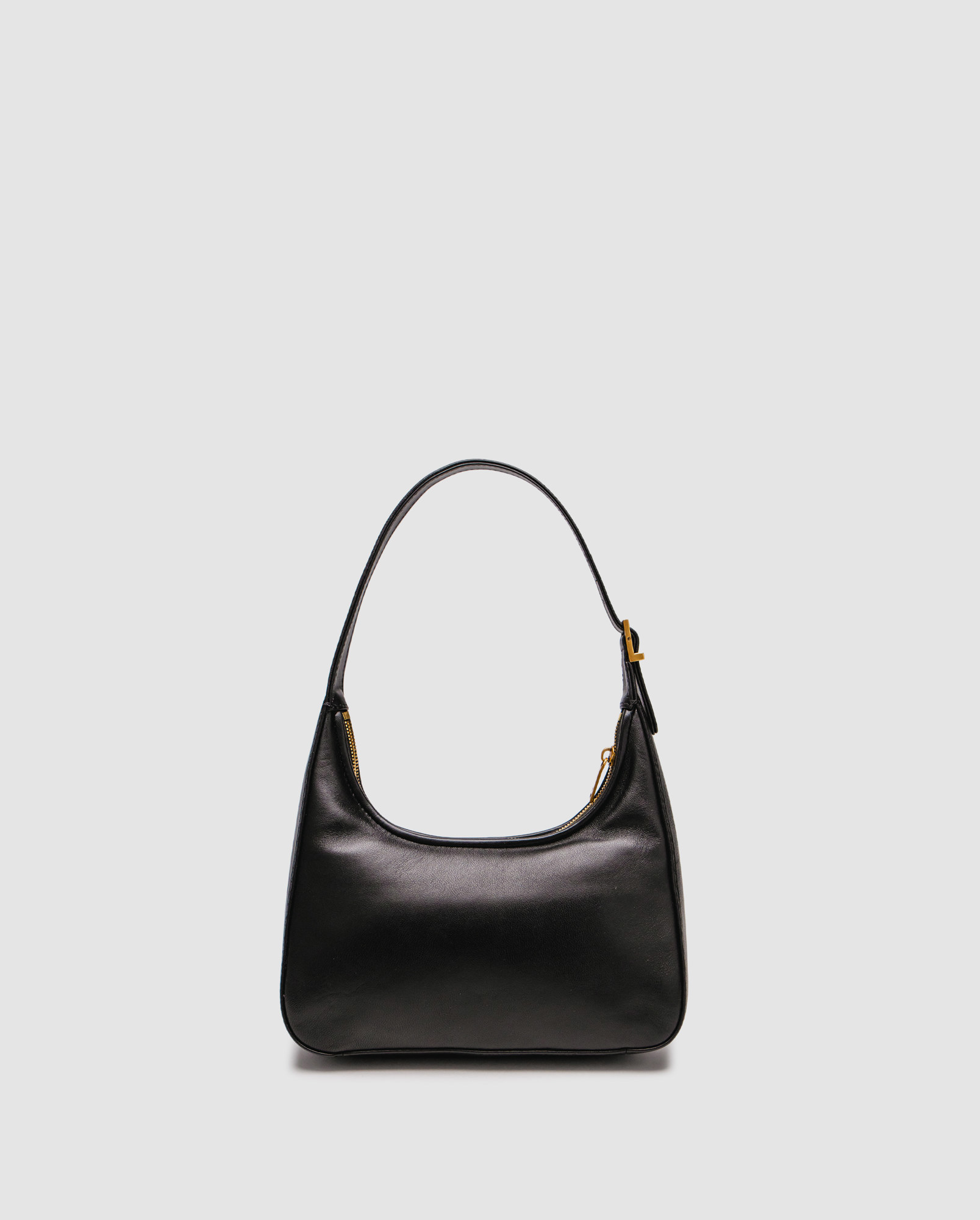 Saint Laurent Calypso Hobo in Plunged Lambskin Black/Gold - 2