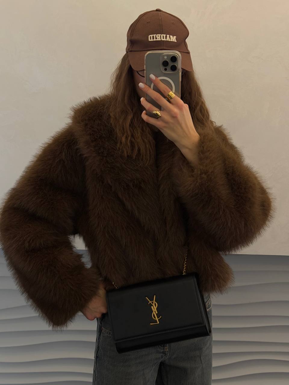 Saint Laurent Cassandra Small Shoulder Bag in Black Leather with Gold Hardware - 5