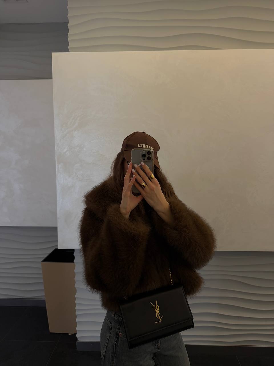 Saint Laurent Cassandra Small Shoulder Bag in Black Leather with Gold Hardware - 9