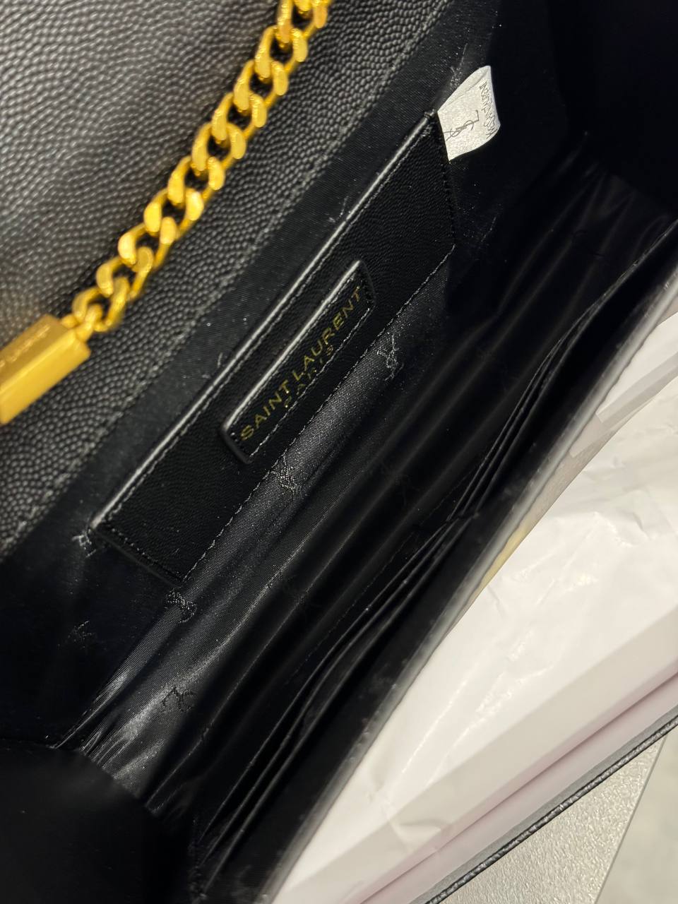 Saint Laurent Cassandra Small Shoulder Bag in Black Leather with Gold Hardware - 20