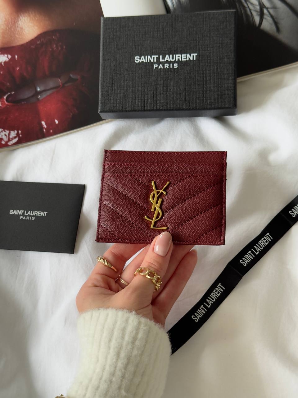 Saint Laurent Cassandre Matelassé Card Case - 6