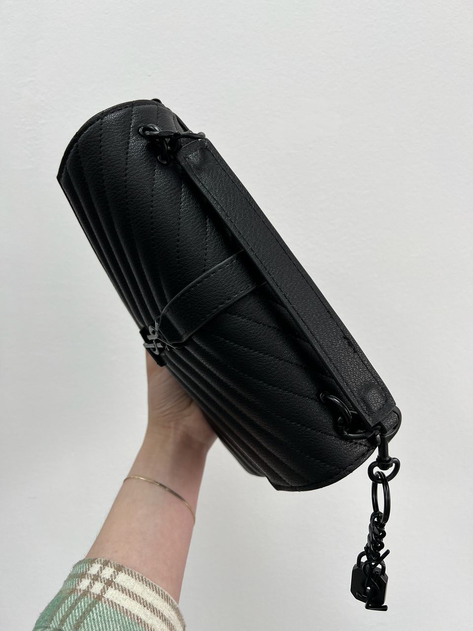 Saint Laurent College Medium in Quilted Leather Black/Black - 5