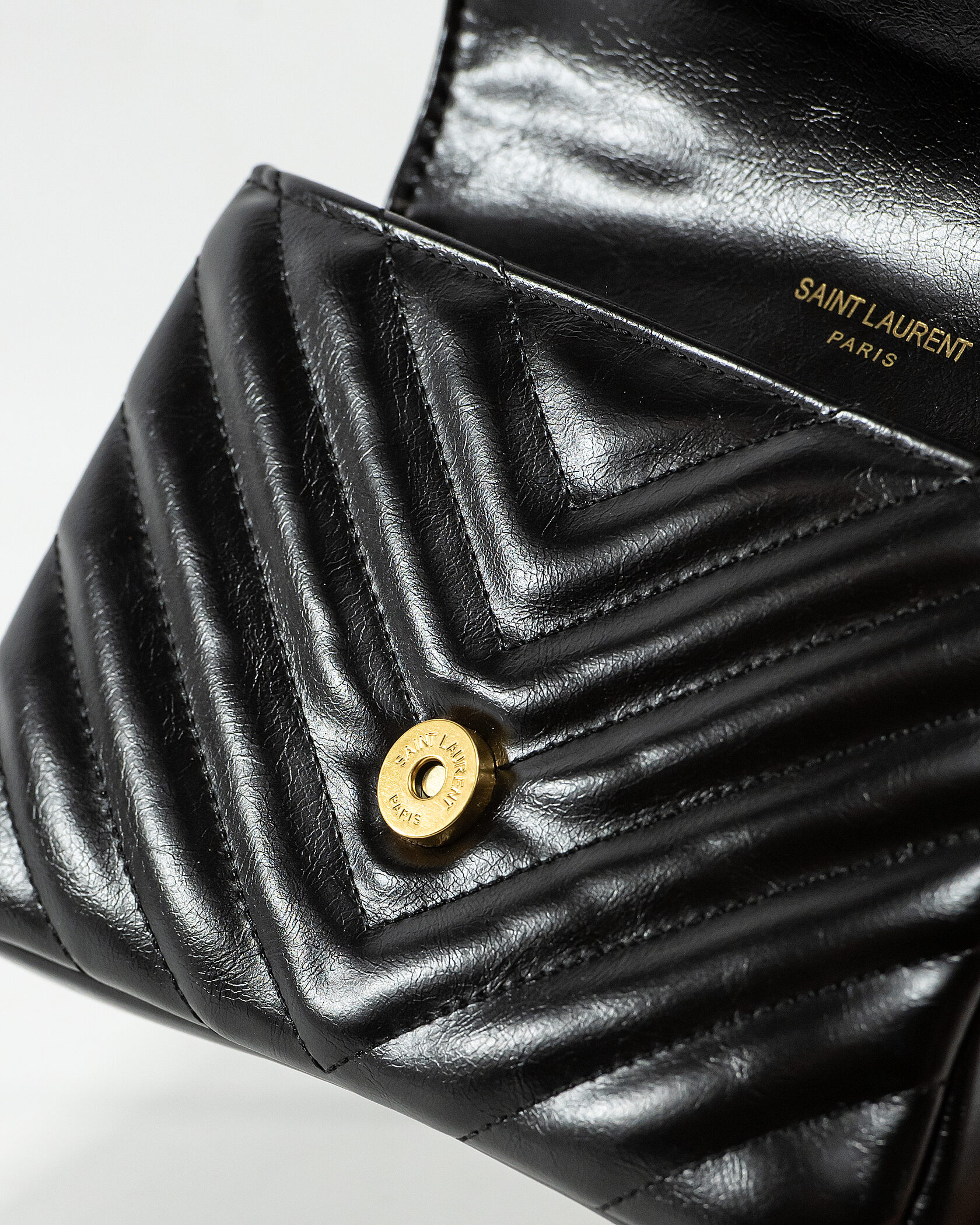 Saint Laurent College Small Top Handle Bag in Black Matelassé Leather - 13