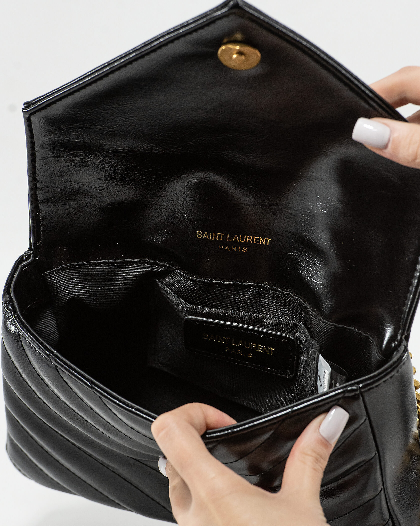 Saint Laurent College Small Top Handle Bag in Black Matelassé Leather - 14