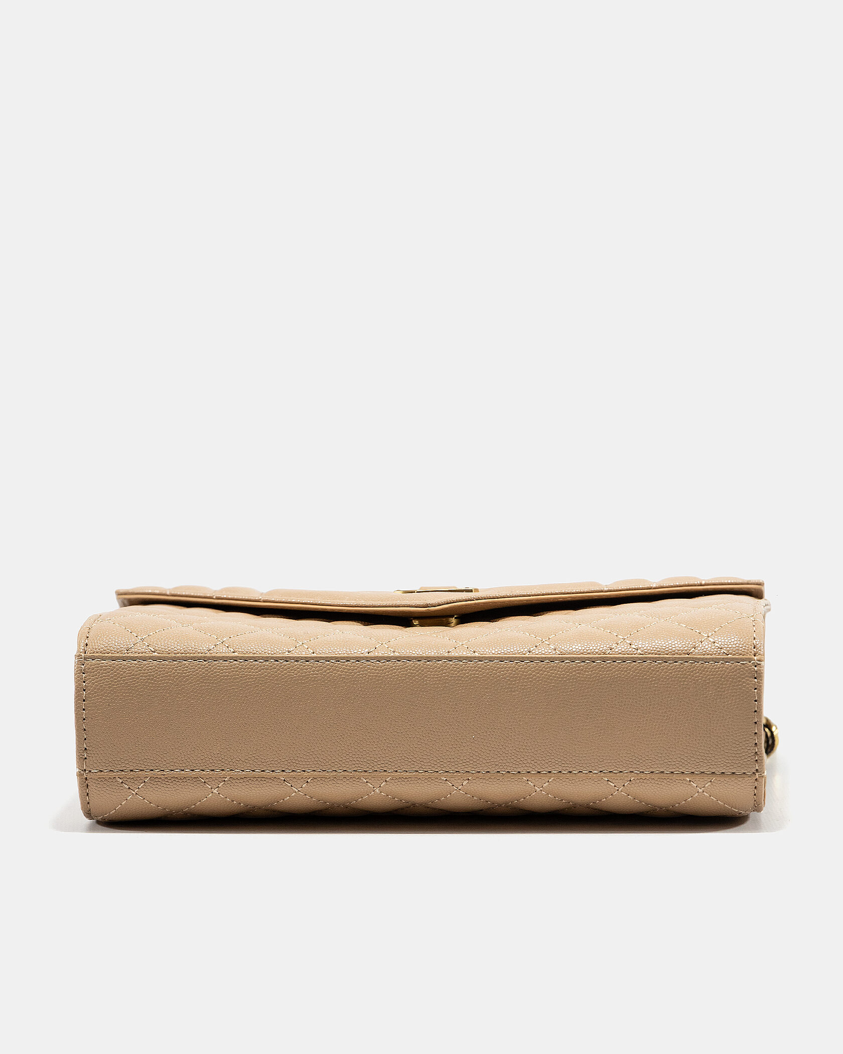 Saint Laurent Envelope Medium In Quilted Leather Beige - 9